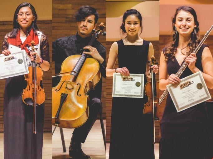 (Left to Right) Camille Barnes, Caleb Bristol, Jessica Liu, Emily Nazario; Photos Courtesy of the Wyoming Symphony Orchestra