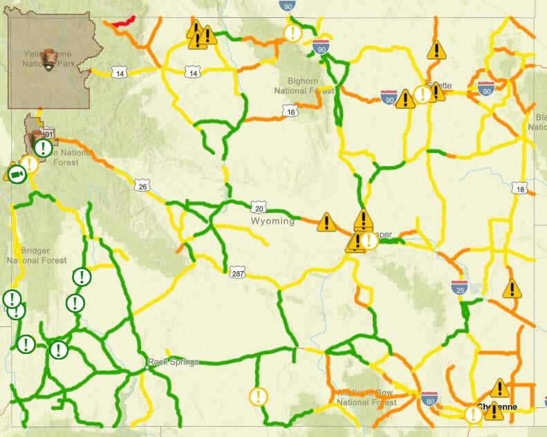 Wydot Road Conditions Map Black Ice And Slick Conditions On Some Casper Area Highways (Map) - Casper,  Wy Oil City News