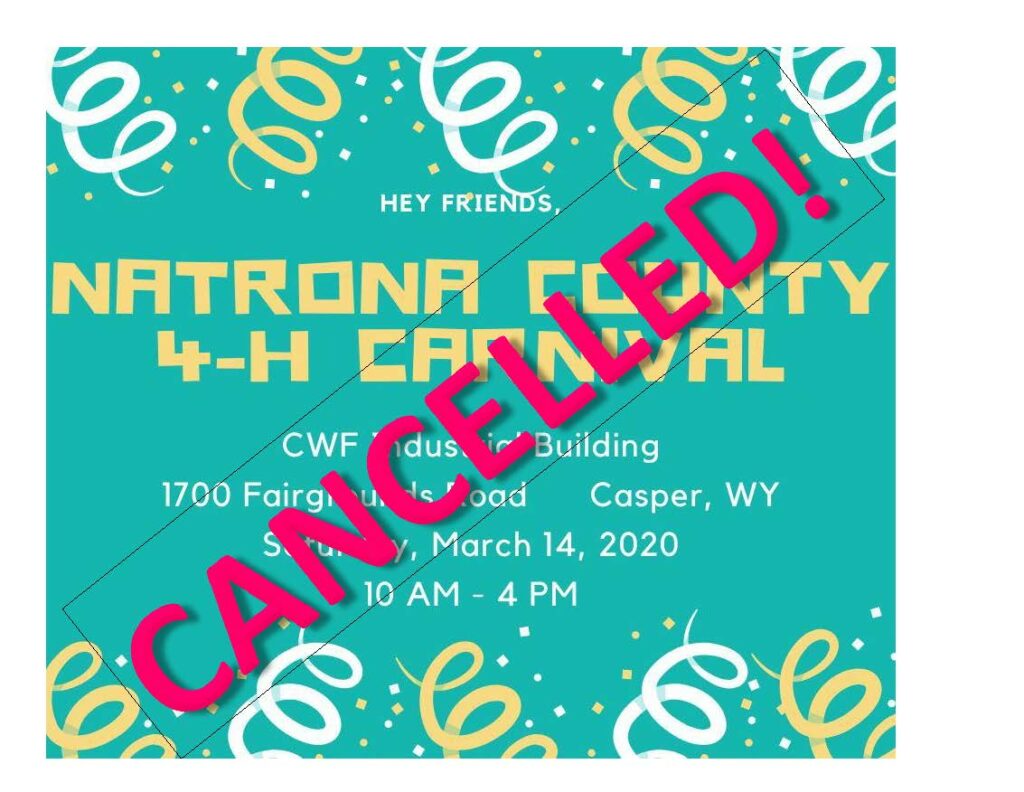 Natrona County 4H Carnival cancelled due to caution around coronavirus