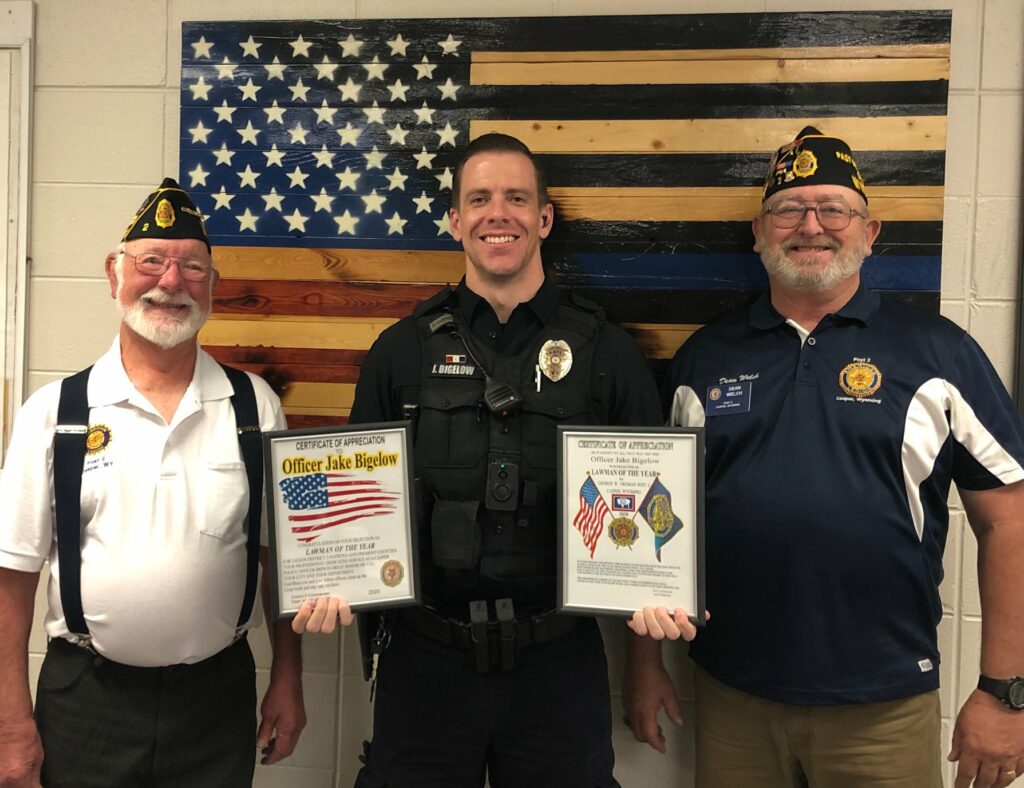 Casper Legion Post select Officer Bigelow as 'Lawman of the Year ...