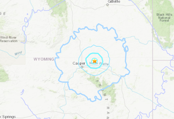 USGS confirms 3.7 magnitude earthquake east of Casper