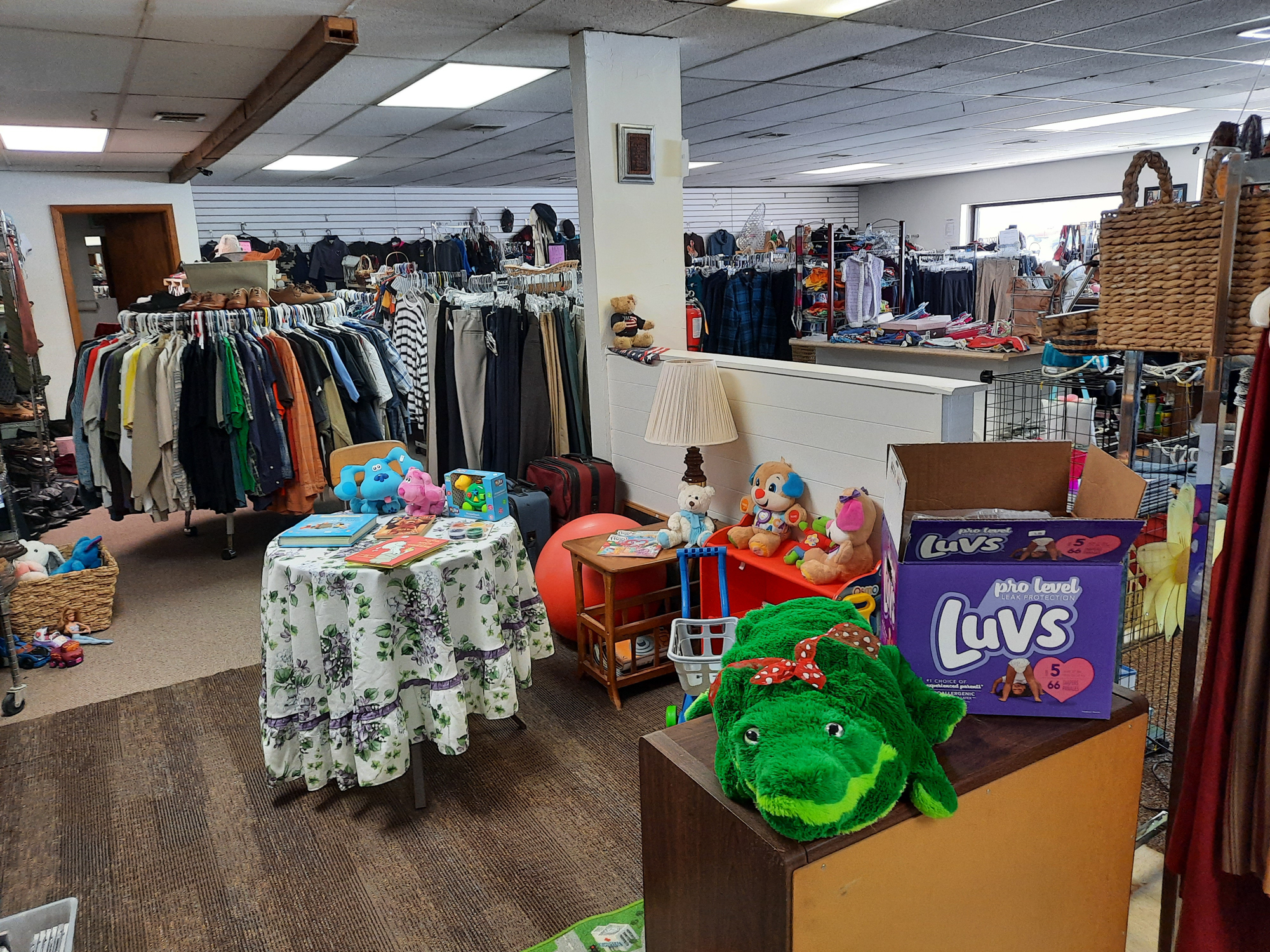 New Vision Thrift Store sells clothing, household items, and more.